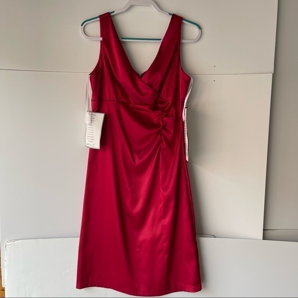 NWT! ($130) Betsy & Adam Women's Red Silk Satin Dress Formal Evening Prom, 14 - Picture 8 of 12